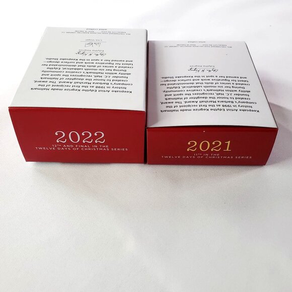 Hallmark Keepsake Christmas Ornaments 2 Twelve Days Of Christmas 2021 & 2022 - Picture 3 of 4